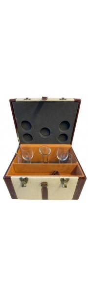 Hamper style Gift set containing wine carafe plus 4 glasses